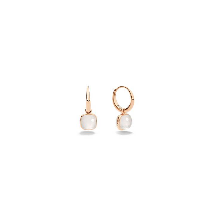 Pomellato oorringen in rosé goud 18kt met quartz white