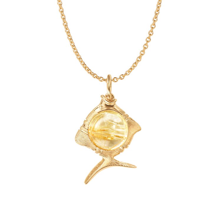 pendentif Ole Lynggaard en or jaune 18 ct avec quartz rutile