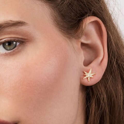boucles d'oreilles Ole Lynggaard en or jaune 18 ct avec brillant de 0.24 carat