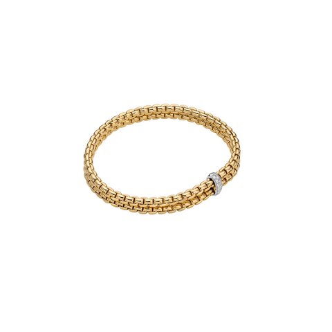 Fope armband in geel goud 18kt met briljant van 0,10 karaat
