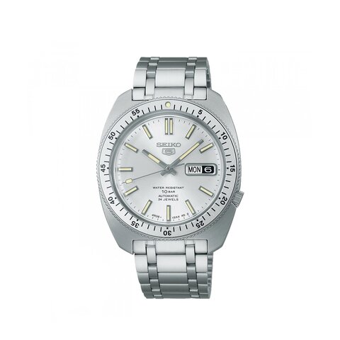 Seiko horloge met een kast in staal, met een wijzerplaat in het zilver en een diameter van 38