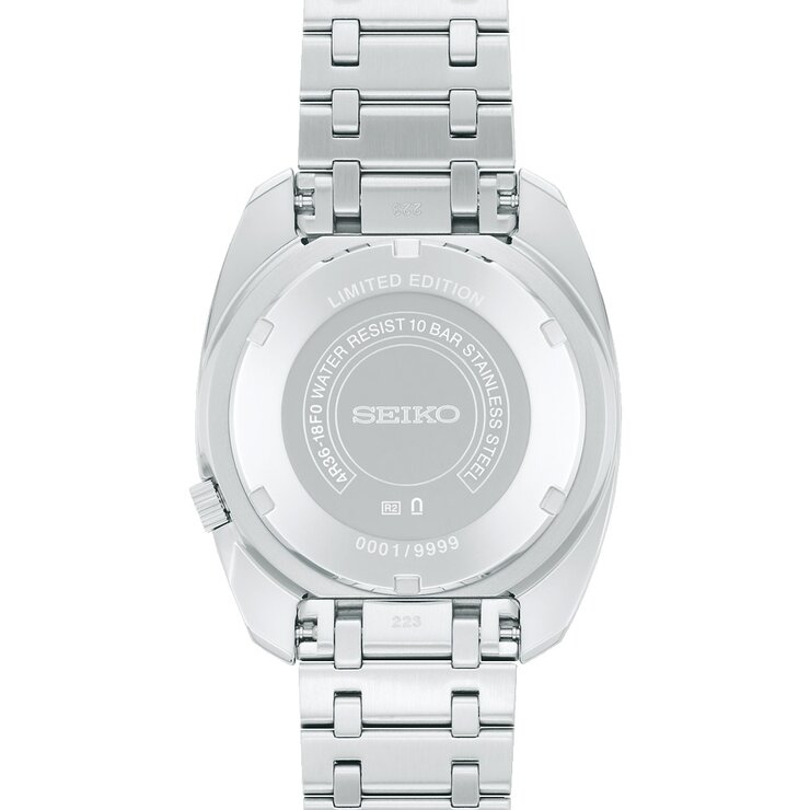 Seiko horloge met een kast in staal, met een wijzerplaat in het zwart en een diameter van 38 mm