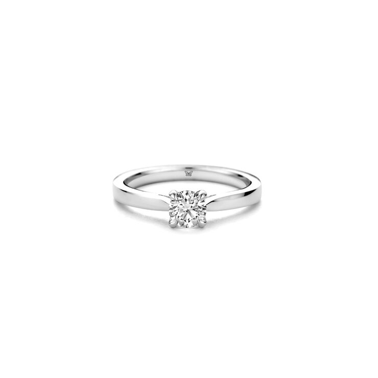 bague de fiançailles The Exclusive Collection en or blanc 18 ct avec brillant (diamant rond) de 0.5 carat