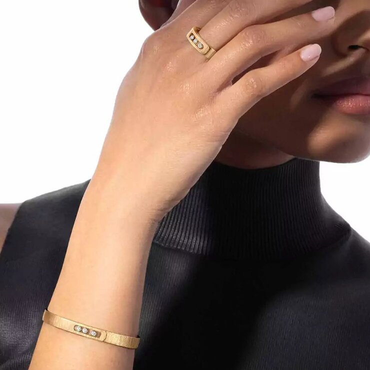 Messika ring in geel goud 18kt met briljant van 0,11 karaat