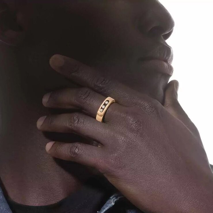 Messika ring in geel goud 18kt met briljant van 0,11 karaat