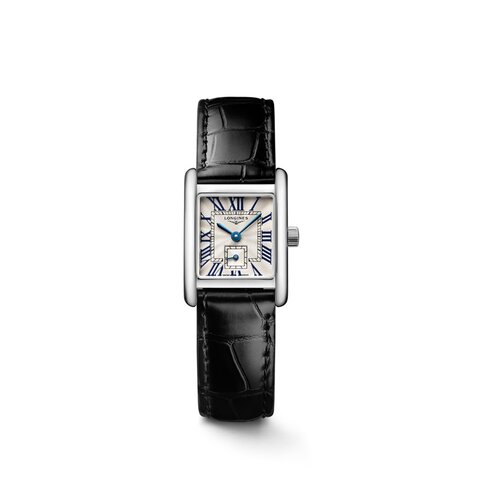 Longines horloge met een kast in staal en een wijzerplaat in het zilver