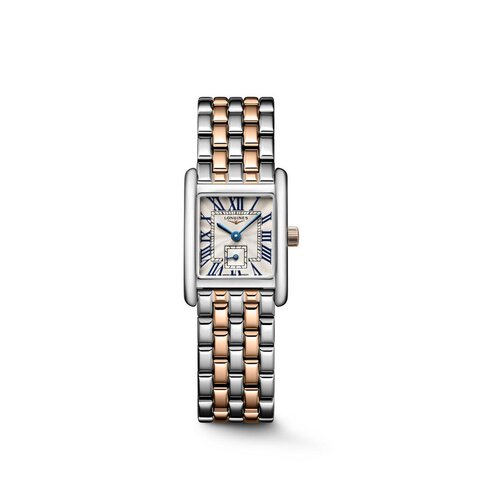 Longines horloge met een kast in staal en een wijzerplaat in het zilver
