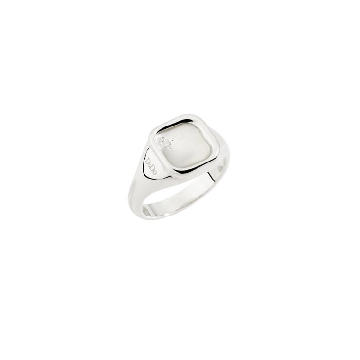DoDo ring in zilver met briljant van 0,03 karaat