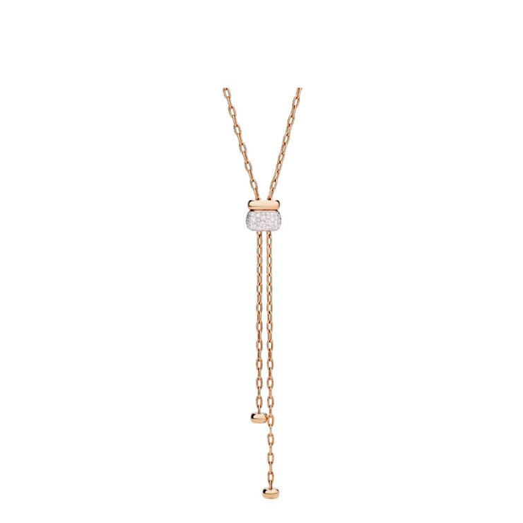 Pomellato ketting in rosé goud 18kt met briljant van 0,80 karaat