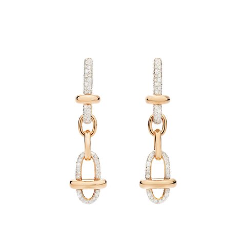 boucles d'oreilles Pomellato en or rose 18 ct avec brillant de 1.47 carat