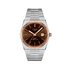 montre Tissot avec un boîtier en or rose sur acier, un cadran brun et un diamètre de 40 mm - thumb