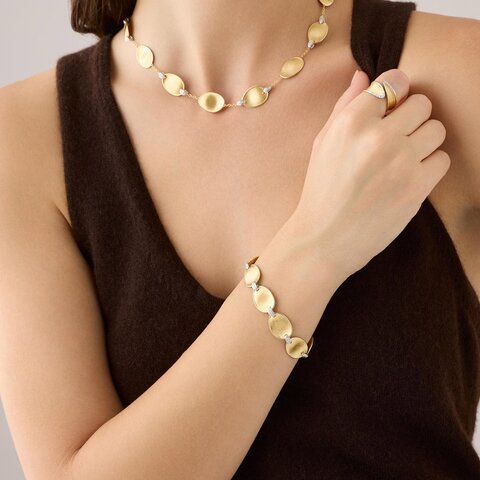 bague Marco Bicego en or jaune 18 ct avec brillant de 0.15 carat