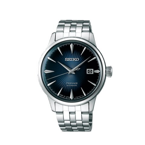 Seiko horloge met een kast in staal, met een wijzerplaat in het blauw en een diameter van 40.5 mm
