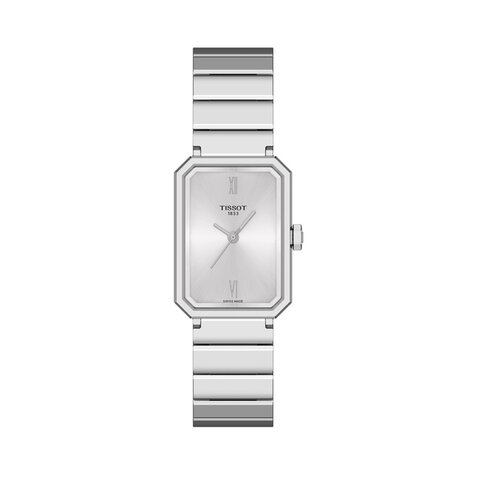 montre Tissot avec un boîtier en acier et un cadran argent