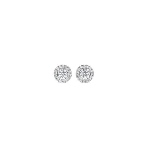 boucles d'oreilles Bloch en or blanc 18 ct avec brillant de 0.62 carat