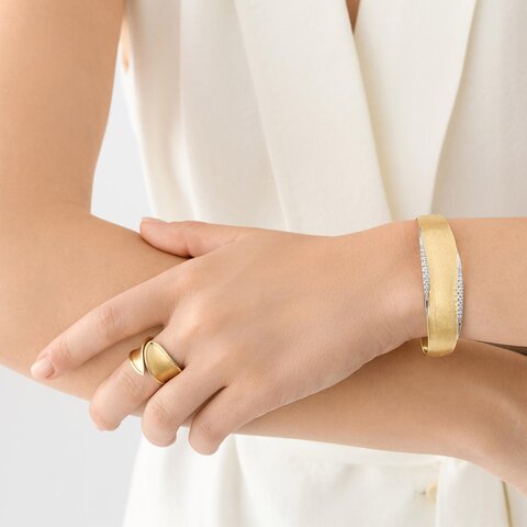 bracelet Marco Bicego en or jaune 18 ct avec brillant de 0.30 carat
