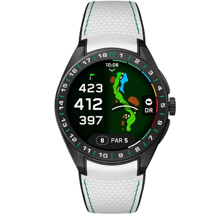 TAG Heuer horloge met een kast in titanium, met een wijzerplaat in het zwart en een diameter van 45 mm