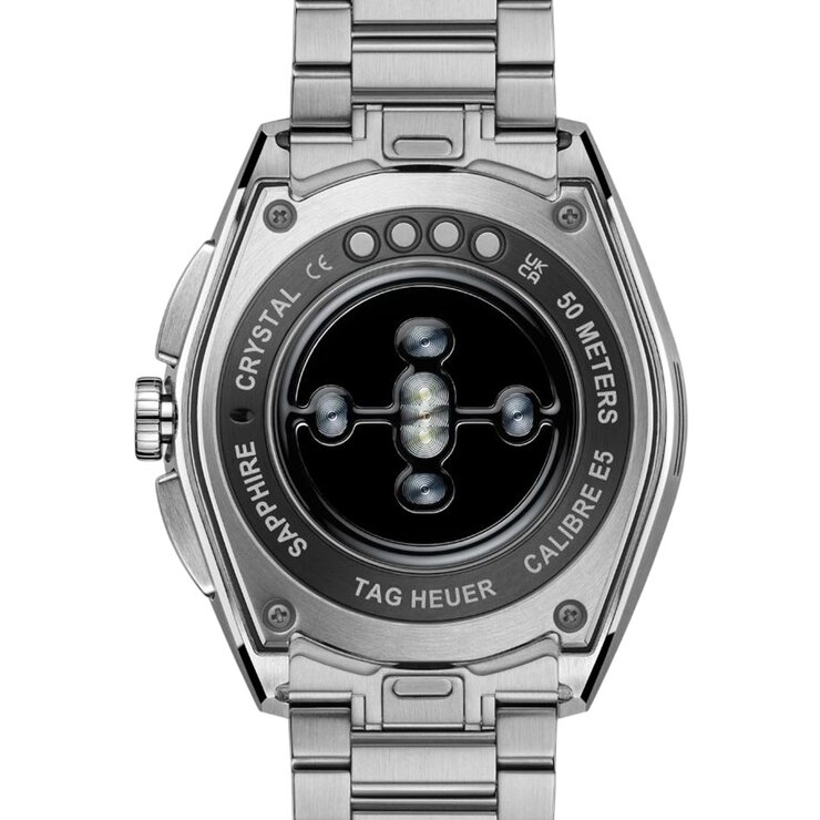 TAG Heuer horloge met een kast in staal, met een wijzerplaat in het zwart en een diameter van 40 mm