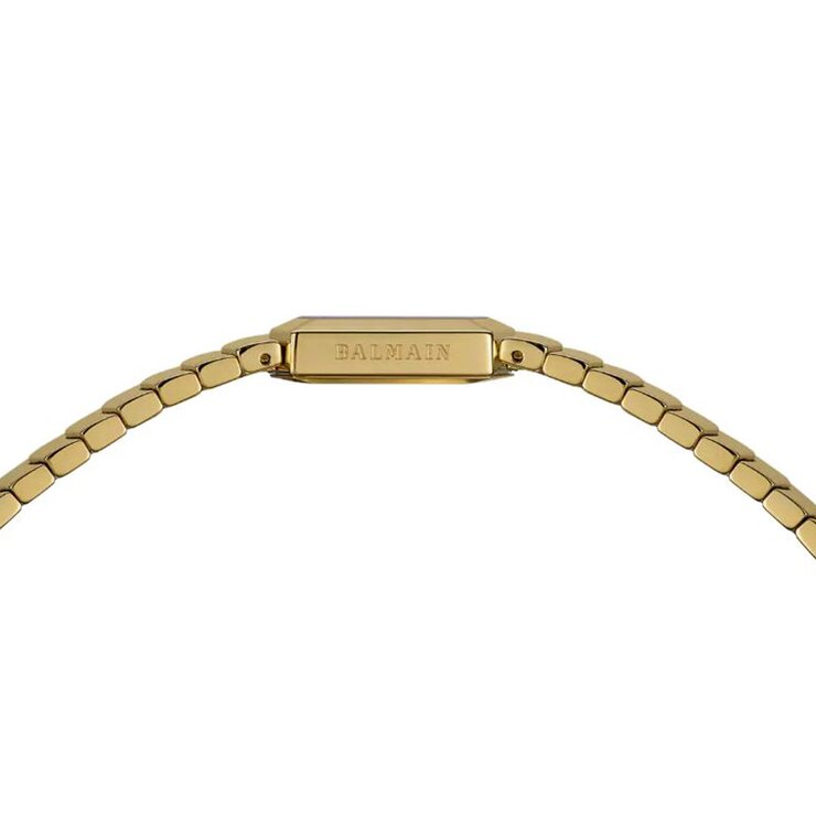 Balmain horloge met een kast in gele pvd-coating en een wijzerplaat in het wit