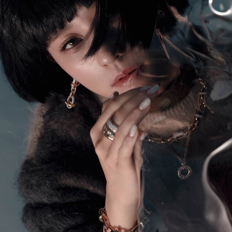 Pomellato oorringen in rosé goud 18kt met briljant van 1,47 karaat