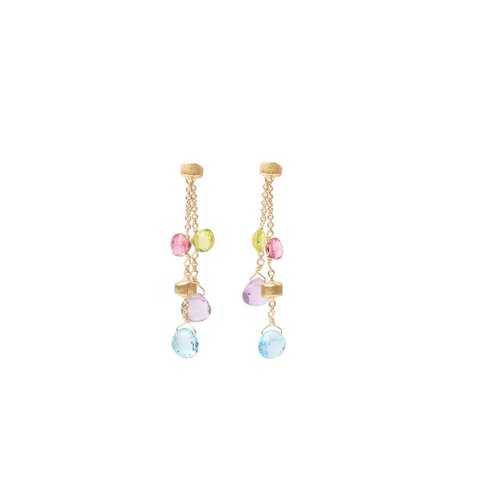 Marco Bicego oorringen in geel goud 18kt met edelstenen multicolor