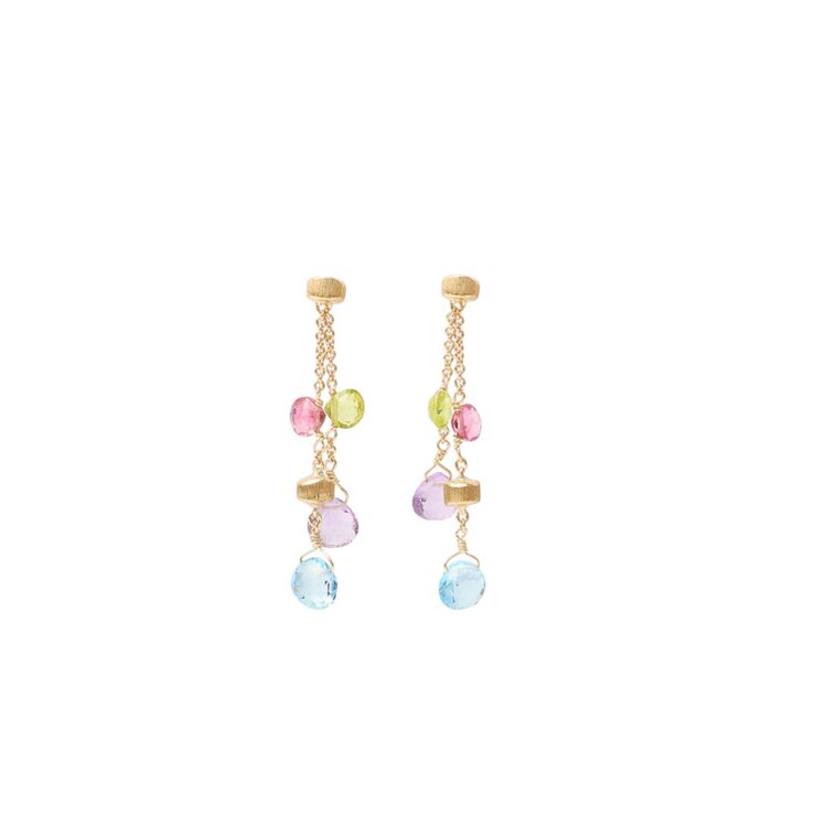 Marco Bicego oorringen in geel goud 18kt met edelstenen multicolor