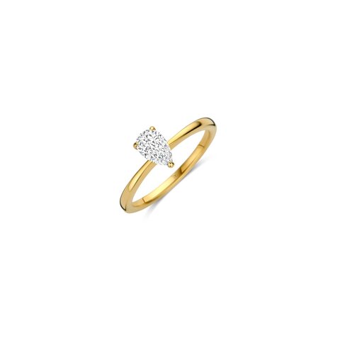 bague de fiançailles The Exclusive Collection en or jaune 18 ct avec diamant en forme de poire de 0.5 carat