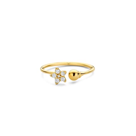 Casteur by Casteur ring in geel goud 18kt met briljant van 0,10 karaat