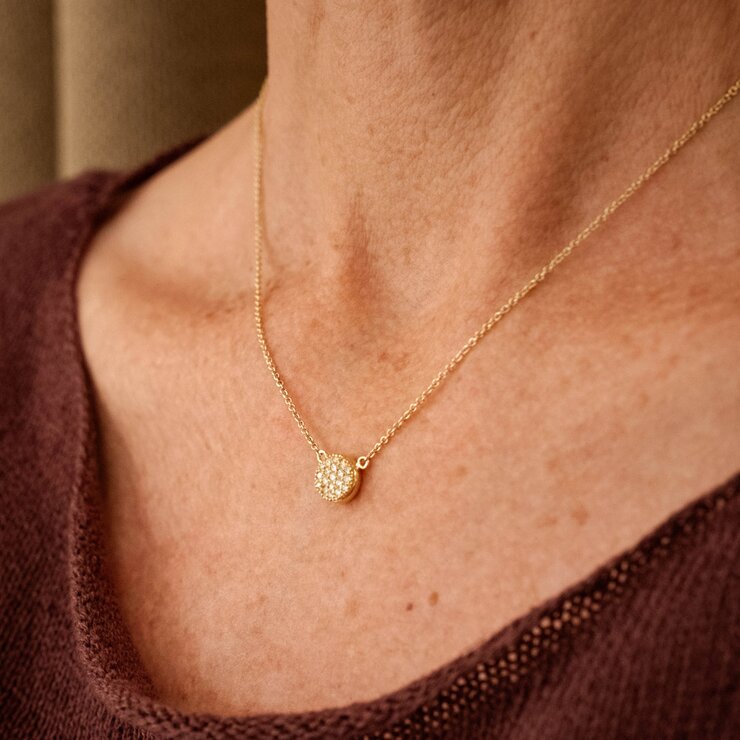 collier Casteur by Casteur en or jaune 18 ct avec brillant de 0.17 carat