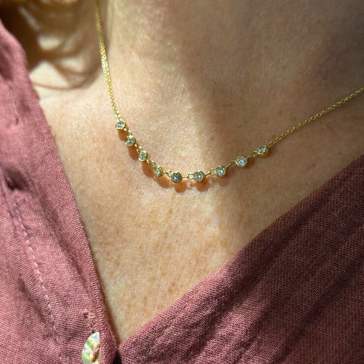 collier Casteur by Casteur en or jaune 18 ct avec brillant de 0.45 carat