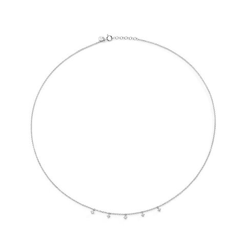 Burato Gioilelli ketting in wit goud 18kt met briljant van 0,15 karaat