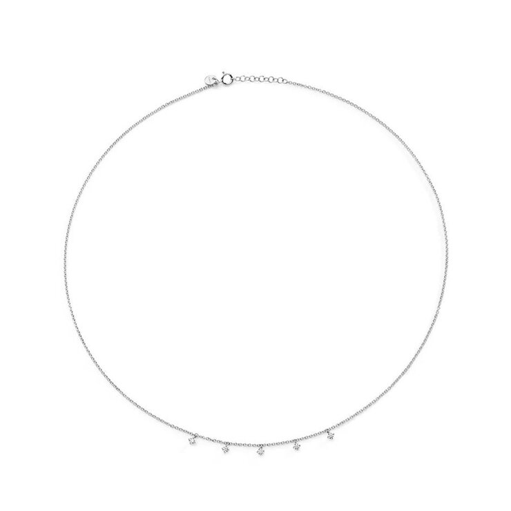 Burato Gioilelli ketting in wit goud 18kt met briljant van 0,15 karaat