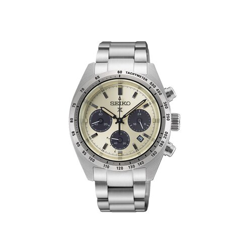 Seiko horloge met een kast in staal, met een wijzerplaat in het beige en een diameter van 39 mm