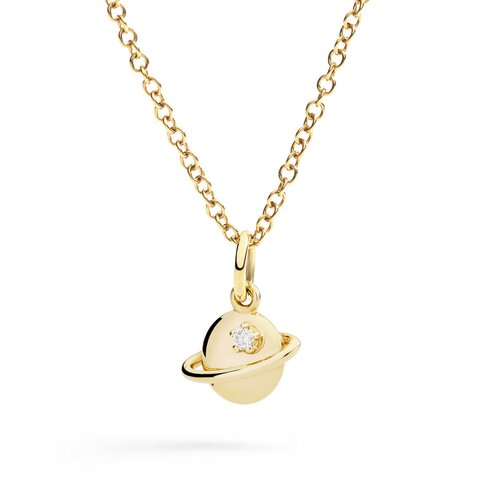 pendentif DoDo en or jaune 9 kt avec brillant de 0.03 carat