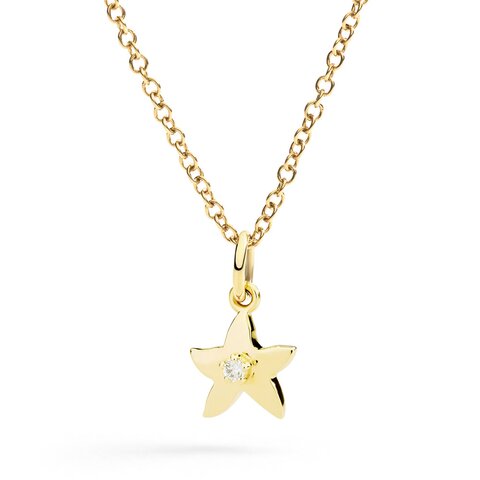 pendentif DoDo en or jaune 9 kt avec brillant de 0.03 carat