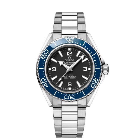 Omega horloge met een kast in keramiek op staal, met een wijzerplaat in het zwart en een diameter van 42 mm