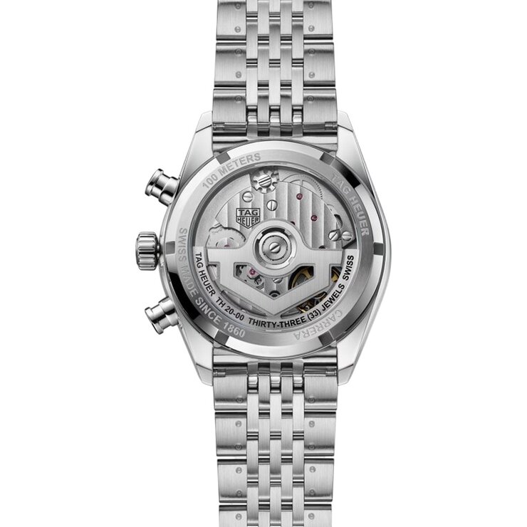 TAG Heuer horloge met een kast in staal, met een wijzerplaat in het zilver en een diameter van 39 mm