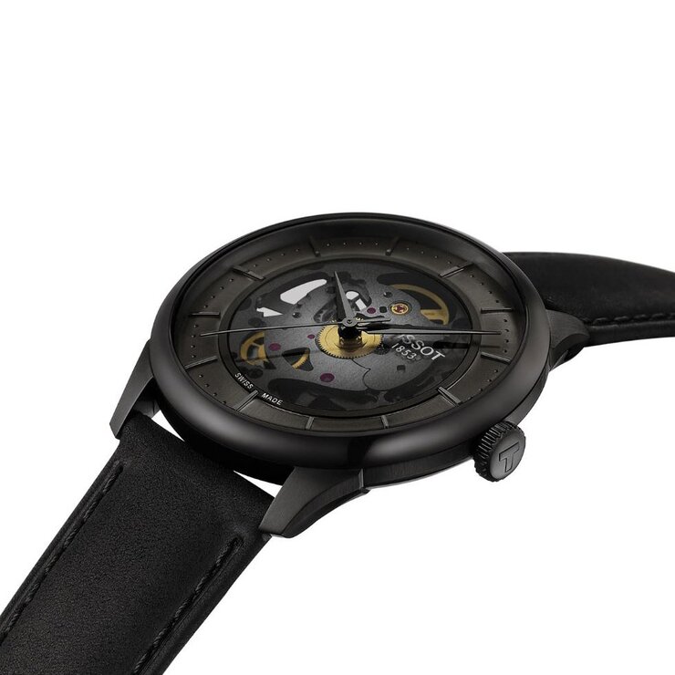 Tissot horloge met een kast in staal, met een wijzerplaat in het grijs en een diameter van 39 mm