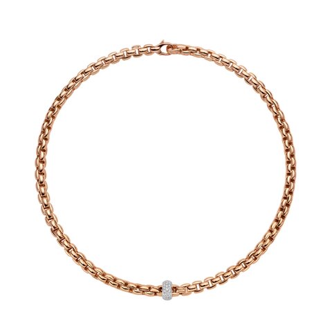 Fope ketting in rosé goud 18kt met briljant van 0,40 karaat