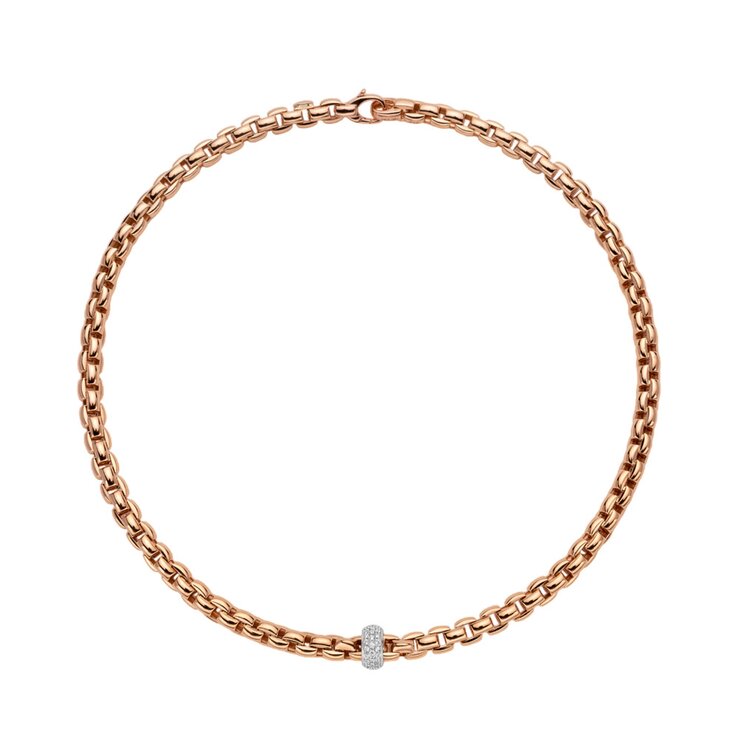 Fope ketting in rosé goud 18kt met briljant van 0,40 karaat