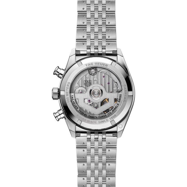 TAG Heuer horloge met een kast in staal, met een wijzerplaat in het groen en een diameter van 41 mm