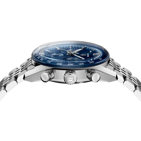 TAG Heuer horloge met een kast in staal, met een wijzerplaat in het blauw en een diameter van 41 mm
