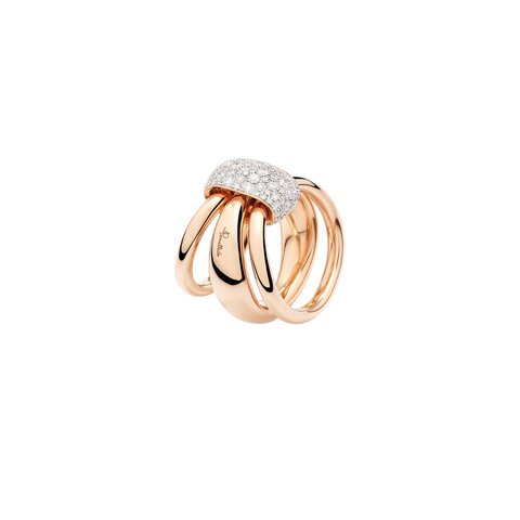bague Pomellato en or rose 18 ct avec brillant de 0.97 carat