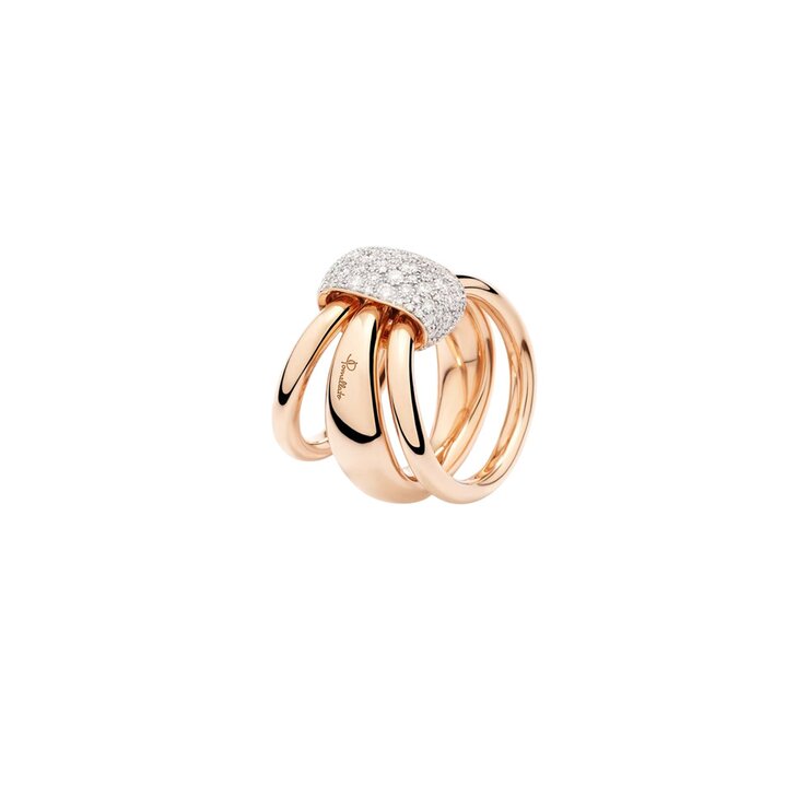 Pomellato ring in rosé goud 18kt met briljant van 0,97 karaat