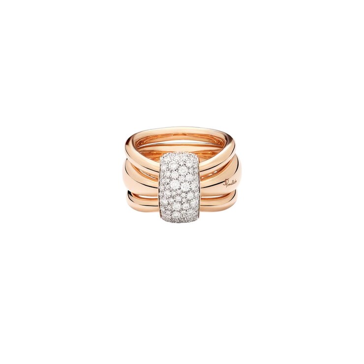 Pomellato ring in rosé goud 18kt met briljant van 0,97 karaat
