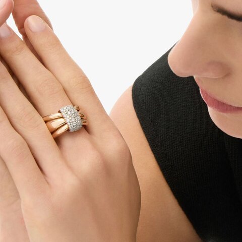 Pomellato ring in rosé goud 18kt met briljant van 0,97 karaat