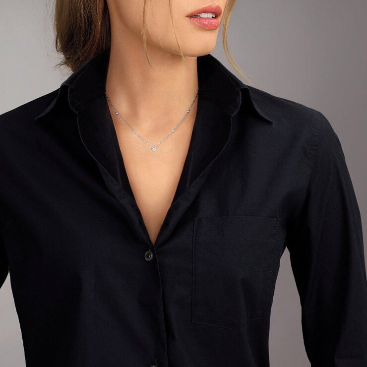 Messika ketting in wit goud 18kt met briljant van 0,20 karaat