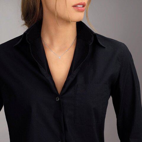 collier Messika en or jaune 18 ct avec brillant de 0.20 carat
