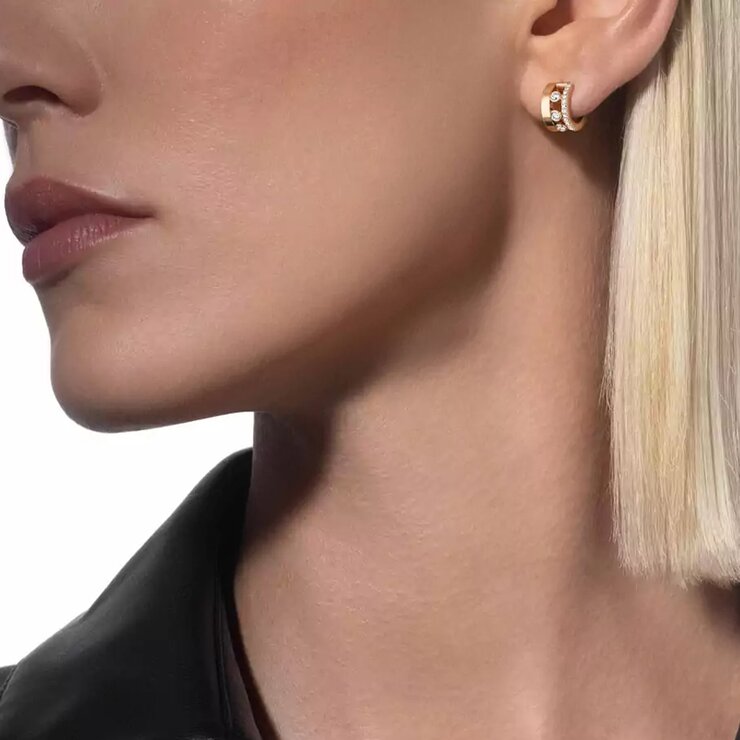 Messika oorringen in geel goud 18kt met briljant van 0,29 karaat