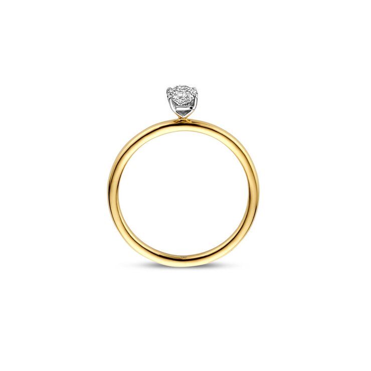 The Exclusive Collection verlovingsring in geel goud 18kt met ovalen diamant van 0,75 karaat